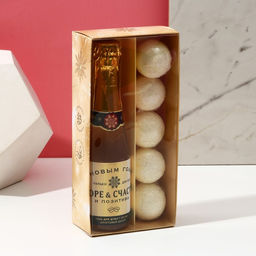 Подарочный набор косметики новогодний Море позитива, гель для душа шампанское 250 мл, бомбочки для ванны 5?40 г, Чистое счастье  фото 6