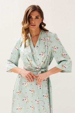 Платье Lars Style 1213 мятные оттенки,цветочный принт