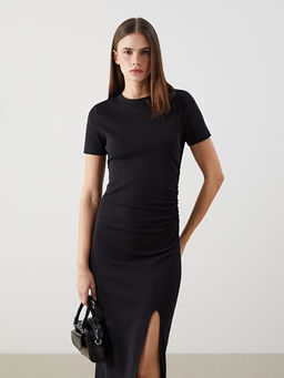 Bisiklet Yaka Elbise