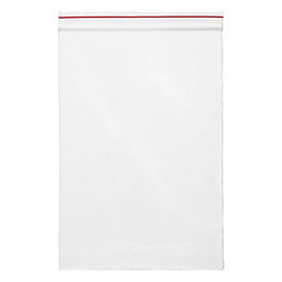 Пакет упаковочный с замком Zip Lock 180x250 мм, ПНД, 35 мкм, прозрачный, 50 шт в упаковке, с красной полосой на zip-застежке