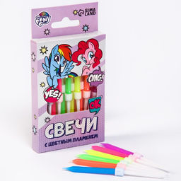 Свечи в торт 6 штук, с цветным пламенем, My Little Pony