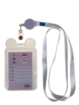 Бейдж для пропуска с рулеткой и лентой, цвет белый - Greta фото 2