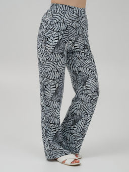 Штапельные, свободные, прямые брюки серые - Odis фото 9