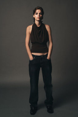 DRAPED HALTER TOP