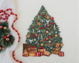 Набор для вышивания PANNA Золотая серия PR-7257 Викторианская елка 20 х 25 см