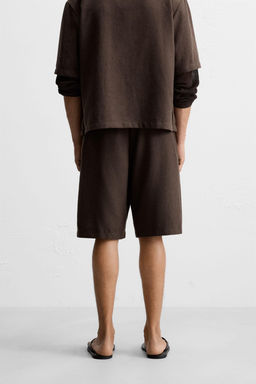 TEXTURED BERMUDA SHORTS WITH PLEATS - Zara фото 12