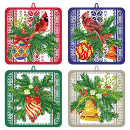 Прихватка Новогодние узоры. Размер 16х16см. 4 дизайна в ассортименте. NEW, 2.112 (МультиДом)