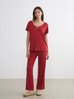 V Yaka Kad?n Pijama Tak?m?