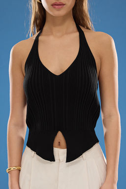 Siyah Boyundan Ask?l? Ince Bluz TWOSS25BZ00327