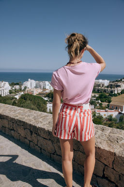 CAMISETA R?STICA ALGOD?N / Rosa - Zara фото 5
