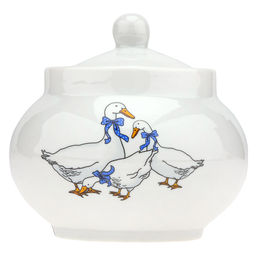 Сахарница фарфоровая Гуси новые 500мл, д12см, h9см, форма Рубин (Россия) - Домашняя Мода фото 2