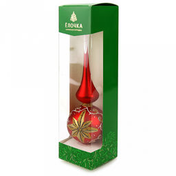 Елочная игрушка верхушка стеклянная Звездная д7см, h27,5см, ручная художественная роспись, цвета микс, подарочная упаковка (Россия) - Домашняя мода фото 3