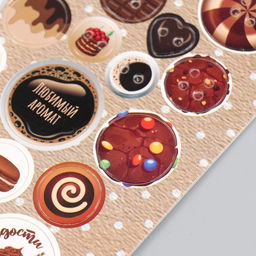 Цена за 5 шт. Декор для творчества картон «Фишки и пуговки. Коричневый», 24 шт., 13×16.5 см