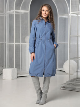 25132 Плащ серо-синий - Dizzyway фото 2