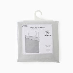 Пододеяльник 220ТС Этель 175*220 см, цв.светло-серый, сатин, 100% хлопок  фото 7