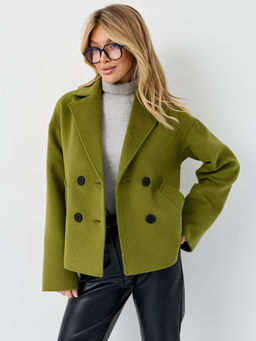 Пальто женское демисезонное 27332 (лайм ворсовый) - Kankan фото 3