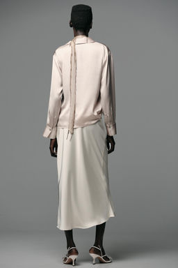 SATIN SHIRT WITH KNOT - Zara фото 5