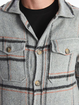 Regular Fit Uzun Kollu Ekose Erkek G?mlek Ceket