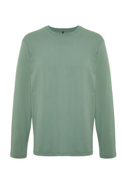 TRENDYOL MAN Siyah Basic Regular/Normal Kesim Bisiklet Yaka Uzun Kollu %100 Pamuk Tok Kumas T-shirt TMNAW21TS0208 - Trendyolmilla фото 44