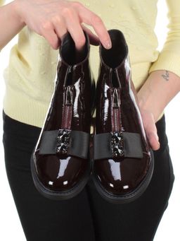 01-CA104-3 WINE Ботинки женские (натуральная кожа, байка) - No name фото 3