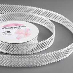 Цена за 2 шт. Лента фигурная Ромбы резные, 25 мм, 9 0,5 м, цвет белый