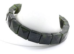 Браслет из нефрита байкальского квадрат с гранями 11*11мм, 17см