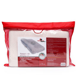 Подушка ортопедическая НТ-ПС-05 «Антихрап», для взрослых, с эффектом памяти и выемкой под плечо, 54×32 см, валики 11/6 см