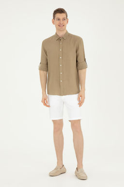 Мужская рубашка цвета хаки с длинным рукавом - U.s. polo assn фото 18