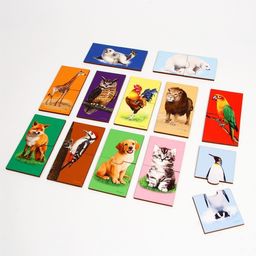 Пазл двойной Животные (головоломка), 12 пазлов, 24 детали - Лесная мастерская фото 12