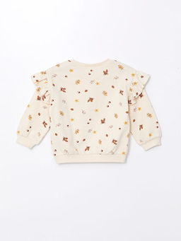 Bisiklet Yaka Bask?l? K?z Bebek Sweatshirt - Waikiki фото 2