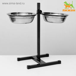 Подставка с мисками, 22 л, высота 50 см, разборная, чёрная - Пижон фото 2