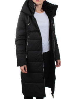 23-636 BLACK Пальто зимнее женское (холлоффайбер 150 гр., искусственная дубленка) - Fashion фото 8