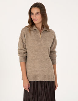 Vizon Comfort Fit Fermuarl_ Dik Yaka Kazak - Pierre cardin фото 3