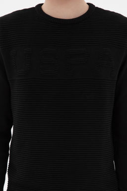 Свитер U.S. Polo Assn Slim Fit черный из хлопка