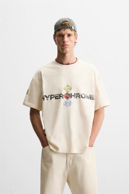 CONTRAST PRINTED T-SHIRT - Zara фото 2