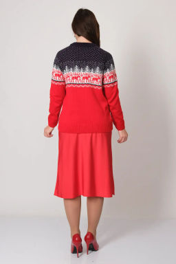 Джемпер С 849/ красно-синий