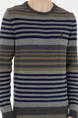 Свитер U.S. Polo Assn мужской антрацитовый меланж хлопок фото 6