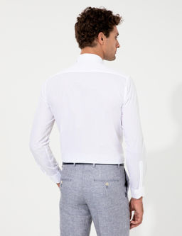 Белая приталенная рубашка с длинным рукавом - Cacharel фото 5