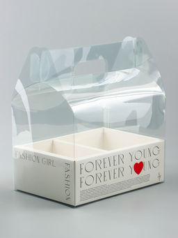 Коробка с PVC для цветов и десертов 26×18×30 см, любовь