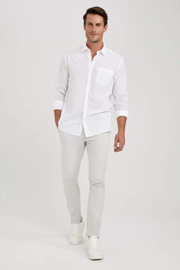 Брюки-чиносы узкого кроя из габардина и парусины