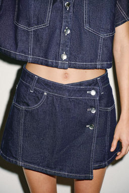 FALDA PANTAL?N Z1975 DENIM CRUZADA / Azul - Zara фото 2