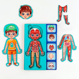 Обучающий набор Тело человека, рамка-вкладка и книга с наклейками - Лесная мастерская фото 7