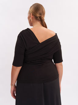 Блузка с драпировкой FU00703BLK01 - Артесса фото 6