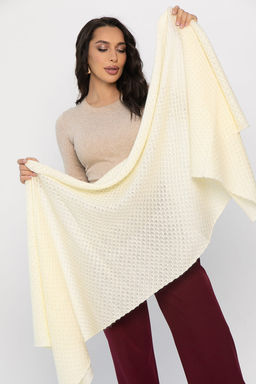 Вязаный палантин (молочный) ВП02-1М