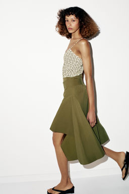 FALDA MIDI CINTUR?N / Khaki - Zara фото 6