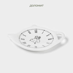 Подставка под чайный пакетик новогодняя Доляна Волшебная сказка, керамика, 12?9,5 см, белая