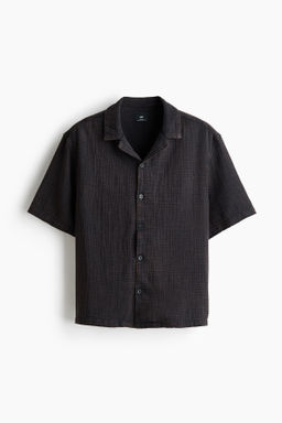 Camisa de muselina de manga corta Relaxed Fit