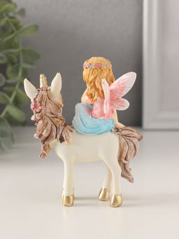 Фигурка полистоун Девочка-фея верхом на единороге, 8.5?5?10 см