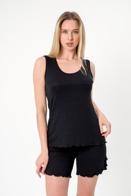 Пижама женская Сима из майки и шорт из вискозы коллекция Лотос,черный - Амадэль фото 4