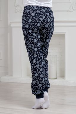 Брюки женские домашние из футера на манжете сердце из цветов - Амадэль фото 8